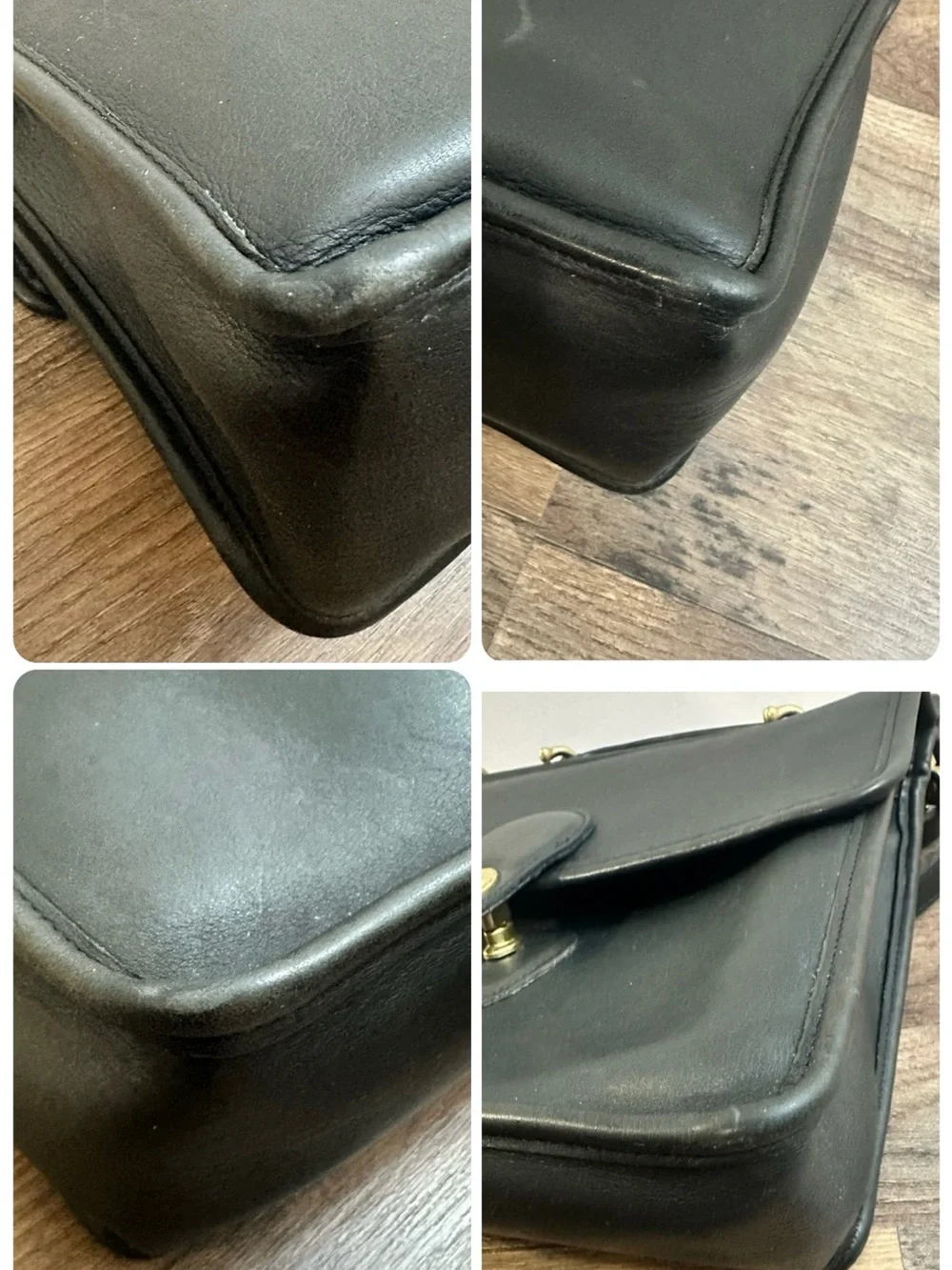 Vintage 1997 Coach Willis 9927 Black Glovetanned Leather Crossbody Bag